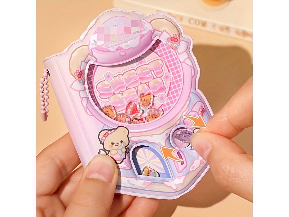 Mini Caderno com Estampa de Desenho Animado, 80 Páginas, Páginas em Branco Coloridas, Design Fofo e Compacto Rosa BRILVIBERA