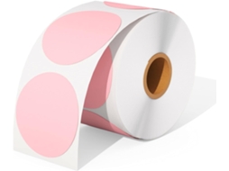 Rolo De 500 Etiquetas, Um Conjunto De Etiquetas Térmicas Redondas Rosa, Adequado Slowmoose