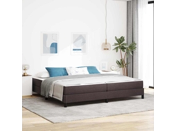 Vidaxl Cama Box Marrom Escuro 200 X 200 Cm Tecido