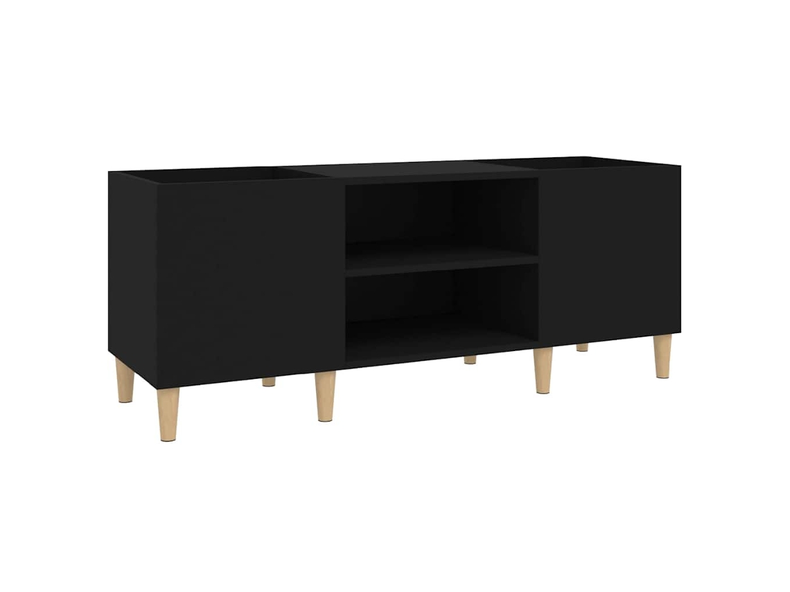 Record Cabinet, Record Cabinets Vidaxl Preto Madeira Processada (121 X 38 X 48 Cm)