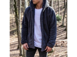 2026-abrigo Teddy Bear Hombre Invierno Peludo Suave Oversized Abrigo Plush Manga Larga Xfg L Cor Azul