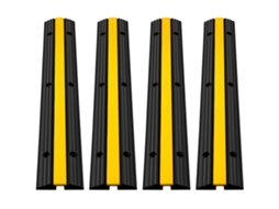 Conjunto De Rampas De Proteção Para Cabos Em Borracha Com Tampa Tekmaquinas