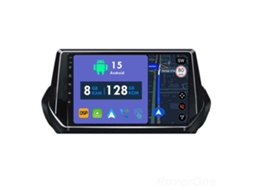 Auto Rádio Carro Bluetooth Autoradio 8GB RAM 128G ROM CarPlay Navegação GPS Ecrã Táctil RoverOne para Peugeot 2008 208 2019-2022  
