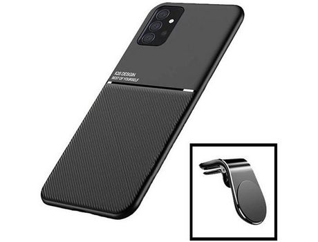 Capa + Suporte Magnético L Safe Driving para Samsung Galaxy A52 5G ATYULNM Magnetic Lux Preto