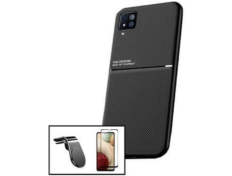 Capa + Película + Suporte Magnético L Safe Driving para Samsung Galaxy A22 ATYULNM Magnetic Lux Preto