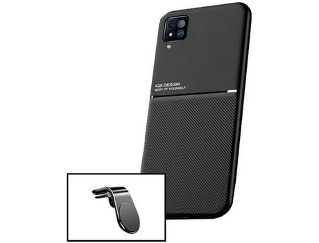 Capa + Suporte Magnético L Safe Driving para Samsung Galaxy A22 ATYULNM Magnetic Lux Preto