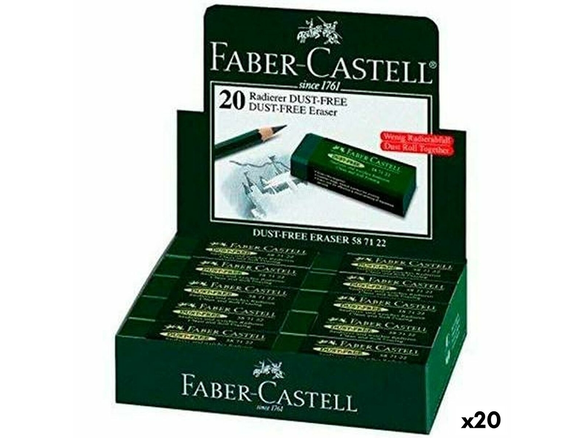 Borracha Faber-Castell Dust Free Verde 20 Unidades