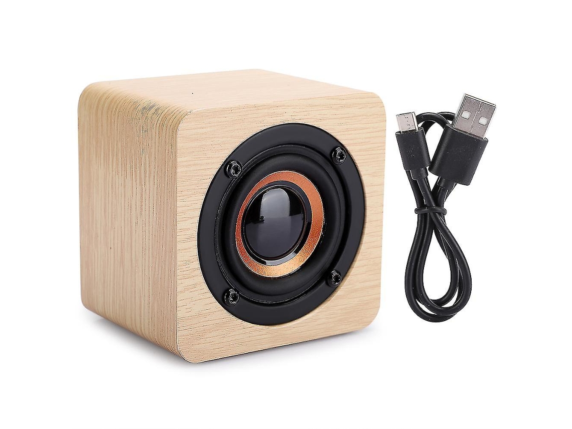 Caixa De Som Portátil Sem Fio Em Cubo De Madeira Com Fonte De Alimentação Usb Olysi Shop
