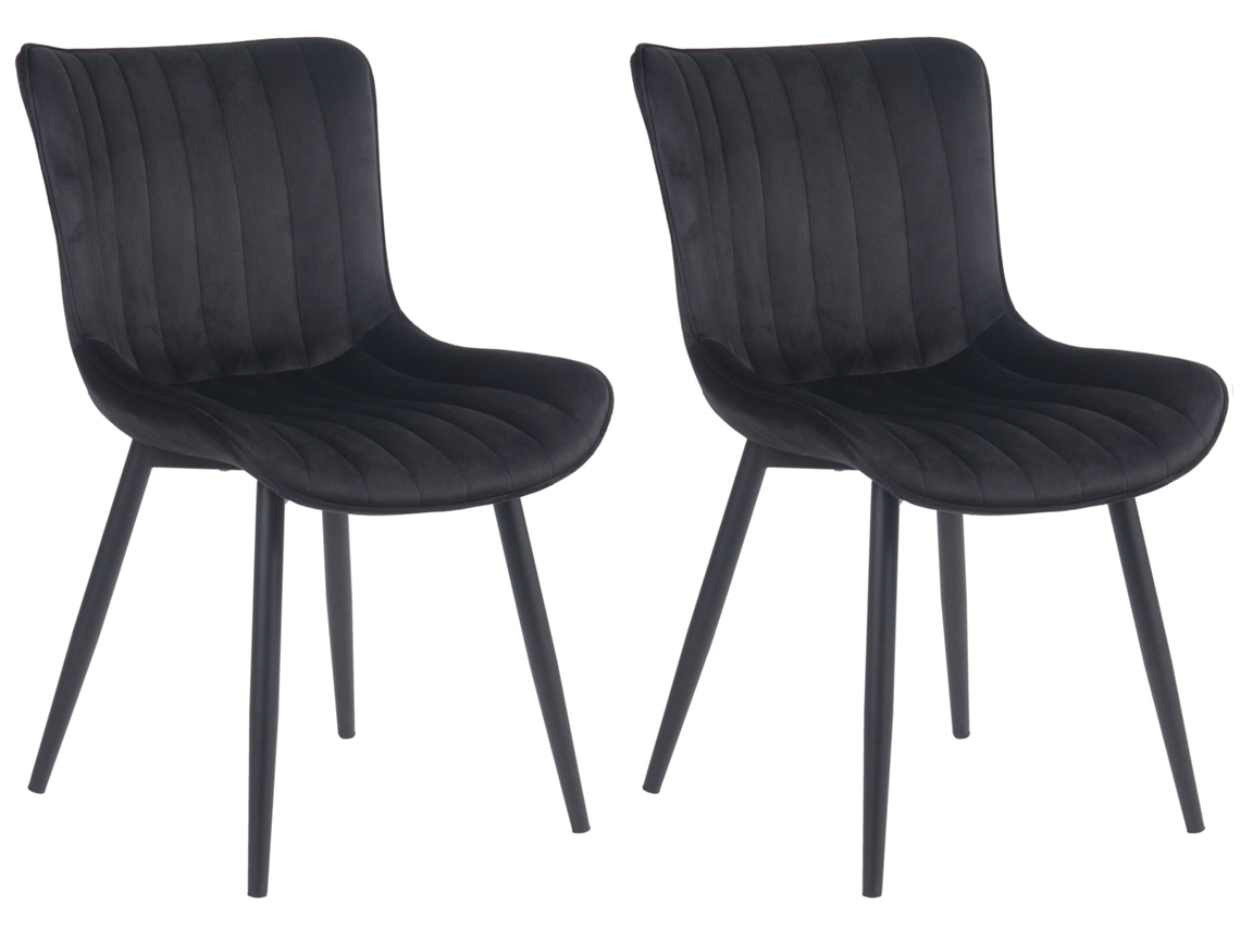 Conjunto de 2 cadeiras Largo preto/veludo CLP