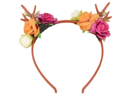Tiara De Antlers De Renas Com Flores Moda Para Festas Casamentos Natal Cor Rosa Vermelha