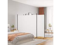 Vidaxl Biombo Com 3 Painéis 525x180 Cm Tecido Branco