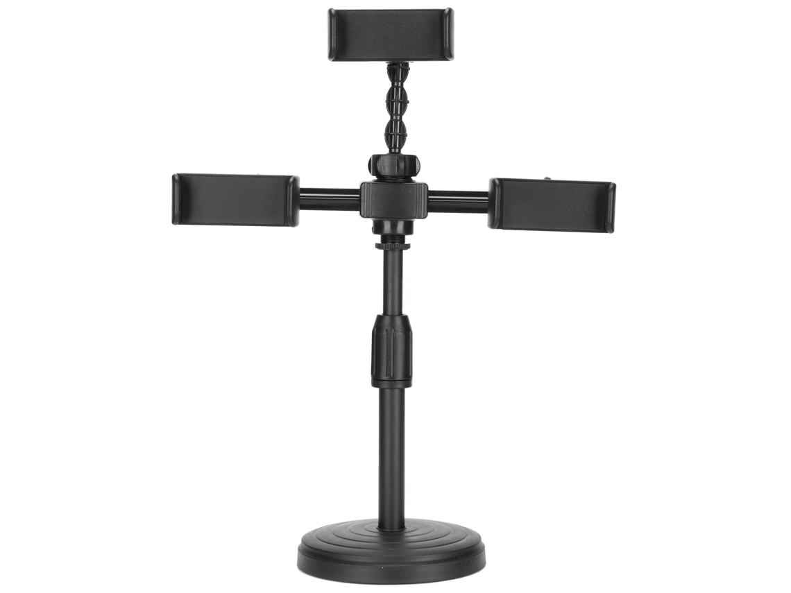 Suporte para Transmissão Ao Vivo de Telefone EOOCOO universal rotativo e telescópico com suporte triplo
