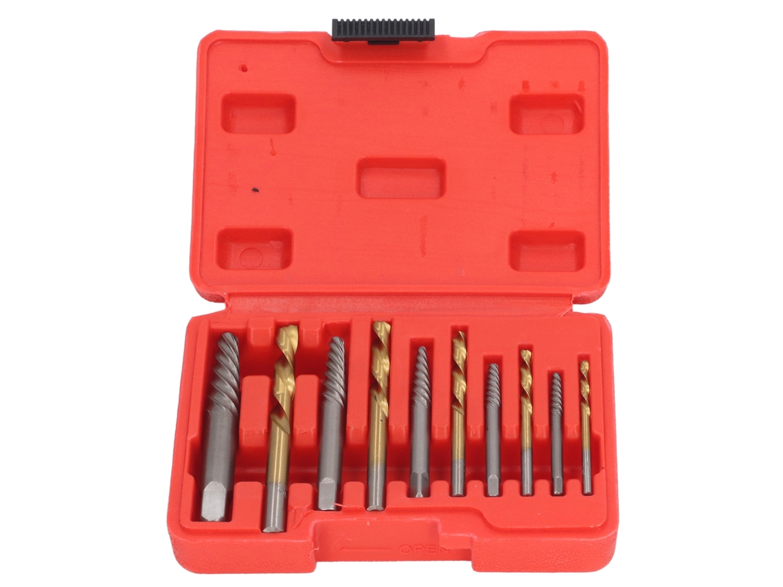 Conjunto De 10 Extratores Parafusos, Parafusos Reforçados, Furadeira Mão Esquerda Para Remoção Quebrados. -aquaforge