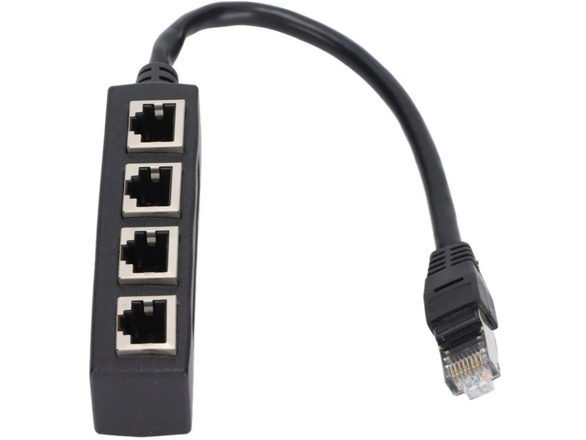 Adaptador Divisor Rj45 De 1 Para 4 Portas, Transmissão Estável, Excelente Conexão, Cabo Rede-aquaforge