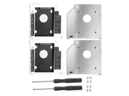 2 Peças Case Adaptador De Drive Óptico Bay Dvd Para Ssd Hdd 2º Com Chave De Proteção 3 Vias 9.5mm