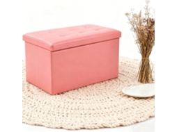 Puf Couro Sintético Dobrável 76x38cm Assento Acolchoado