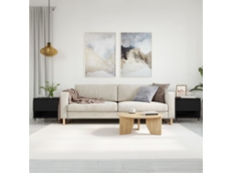 Vidaxl Mesas De Centro 2 Pcs 50x46x50 Cm Derivados De Madeira Preto