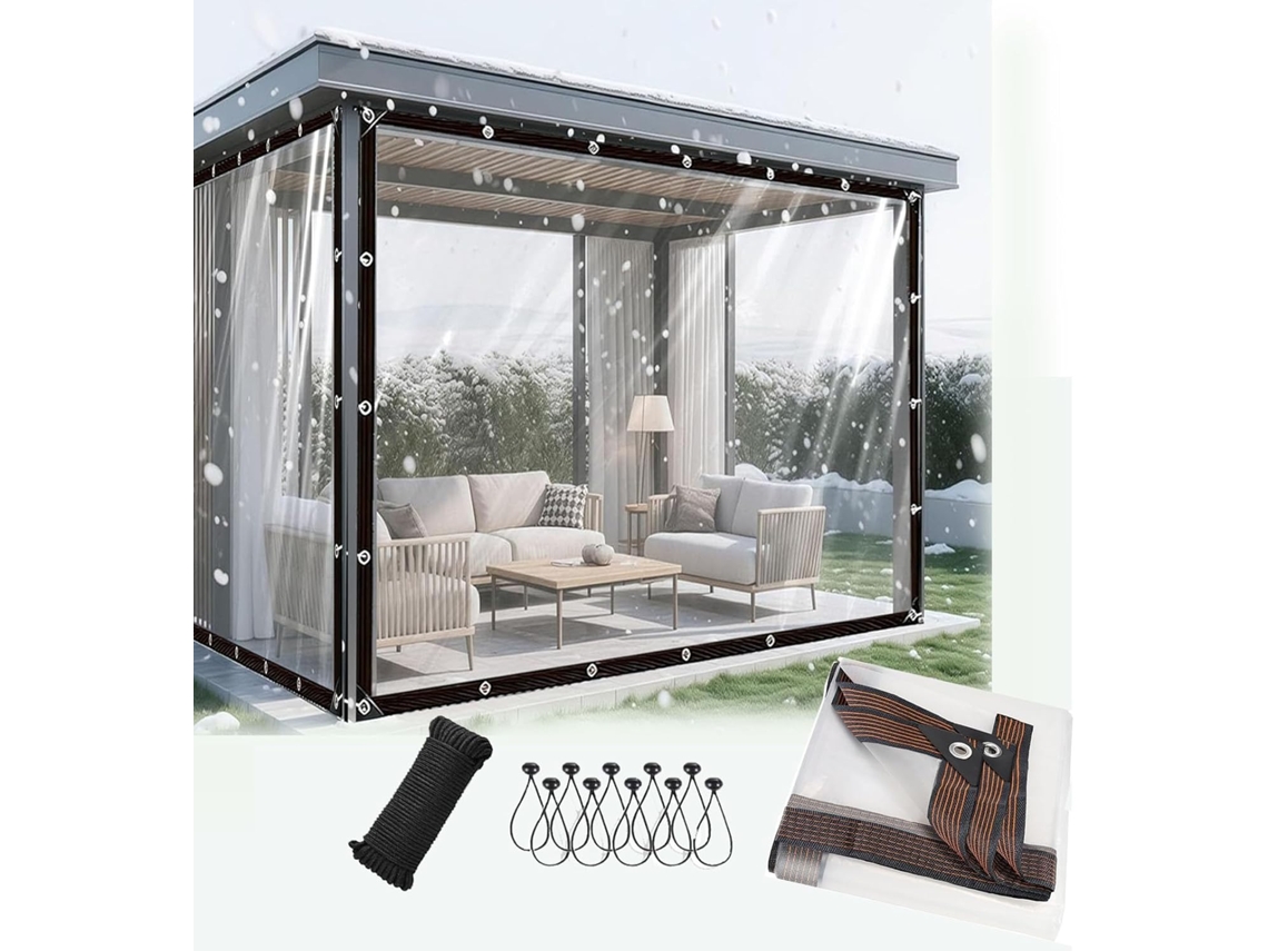 3x7ft Clear Vinyl Tarp, Clear Tarps Heavy Duty Waterproof With Grommets Uv Tear Resistant, Clear Plastic Tarp For