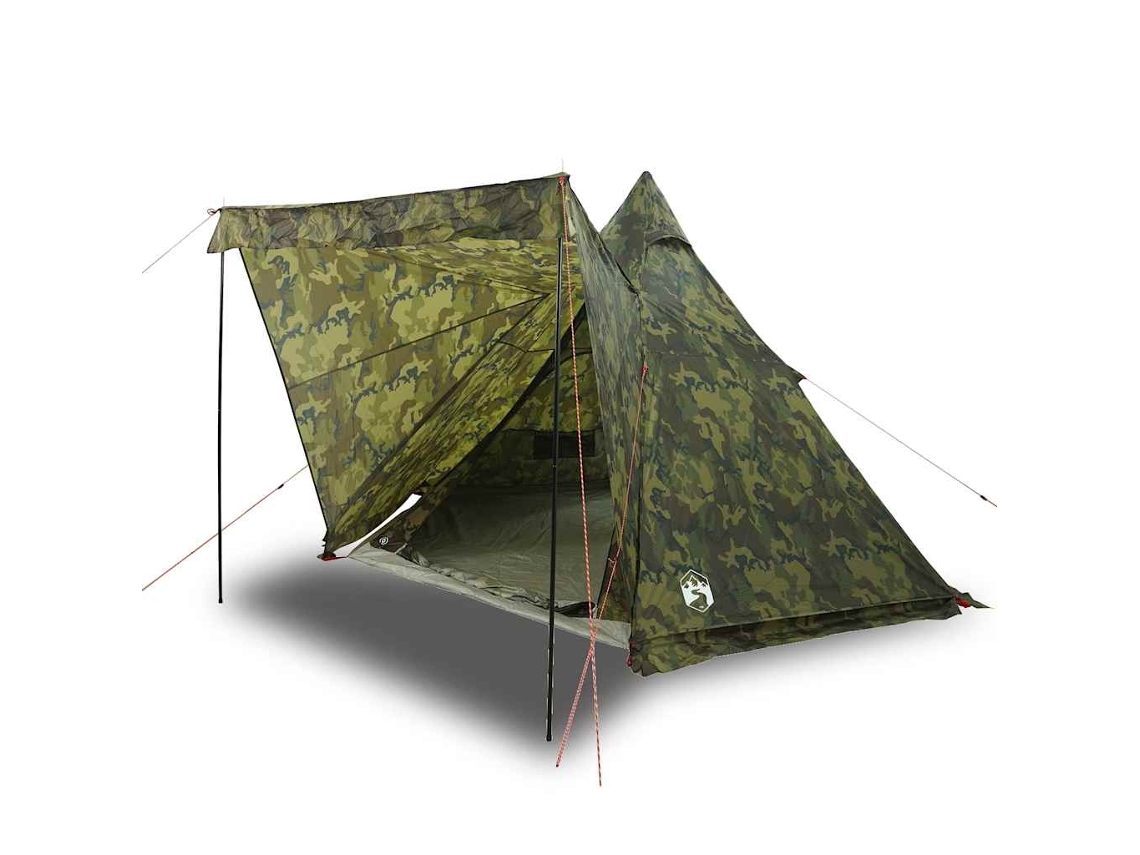 Tenda familiar tipi para 6 pessoas VIDAXL impermeável camuflagem