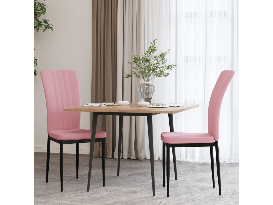 Pcs Cadeiras De Jantar | Cadeira De Refeição | Cadeira De Cozinha Veludo Rosa