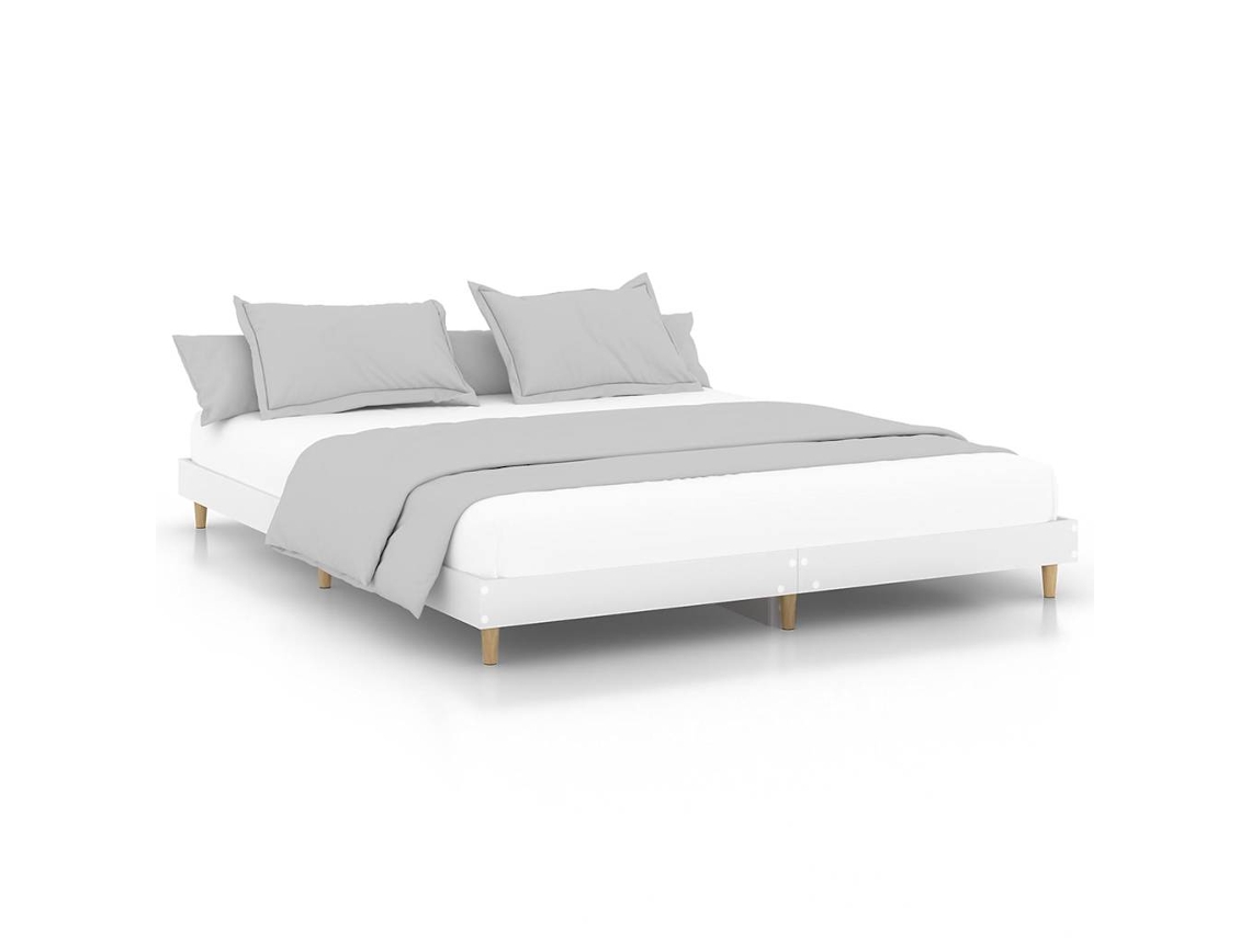 Bed Frame, Bed Frames Vidaxl Branco Madeira Processada (120 X 200 Cm)