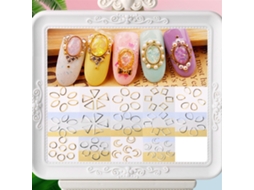500pcs/saco Decoração De Unhas Patch De Metal Redondo Com Furos Para Manicure(13)