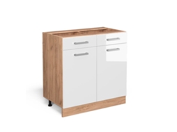 Móvel de cozinha VICCO R-Line, branco alto brilho, 80 cm sem bancada