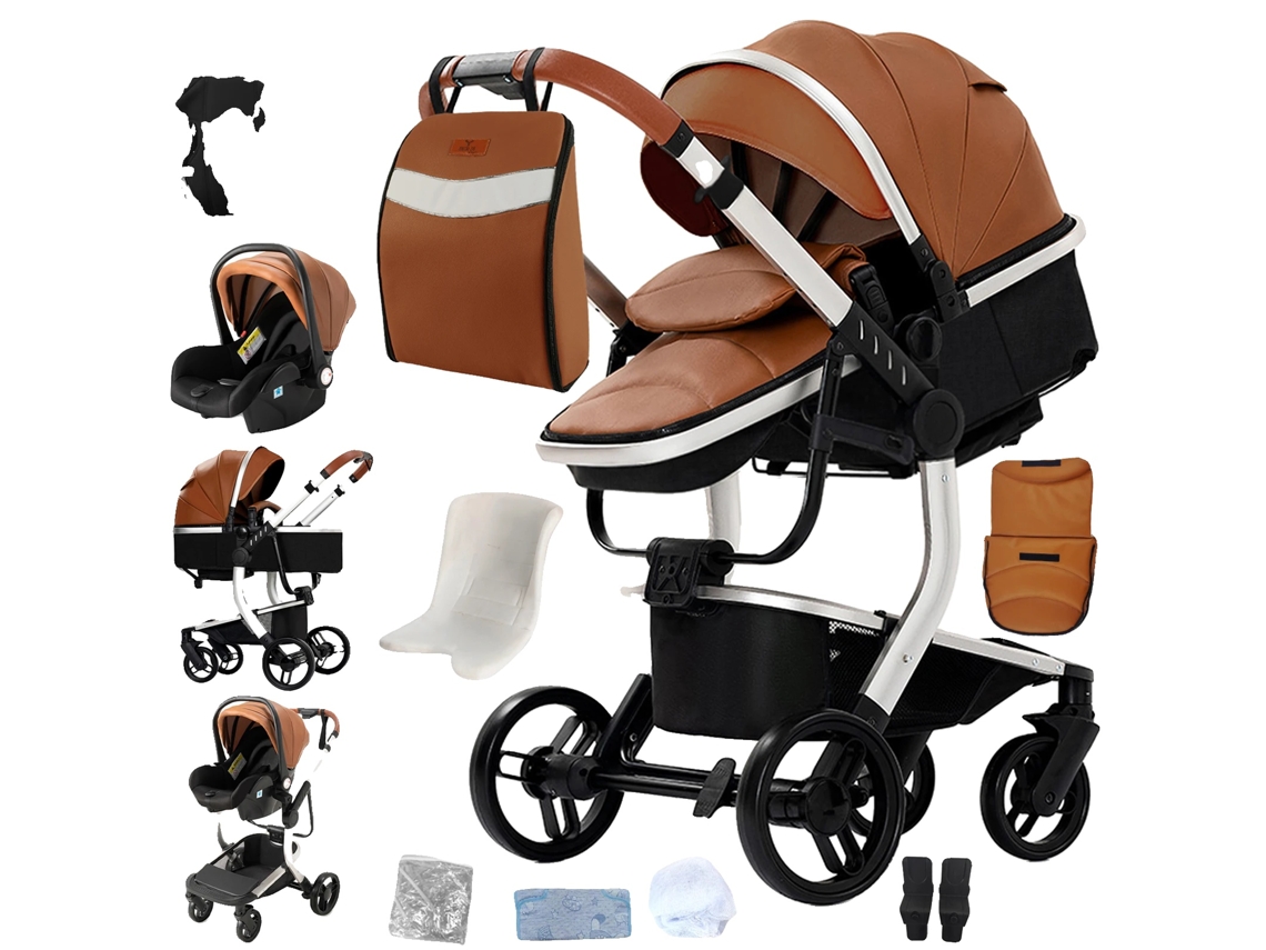 Carrinho De Bebê, Funcionalidade 3 Em 1, Leve E Compacto, X518-khaki