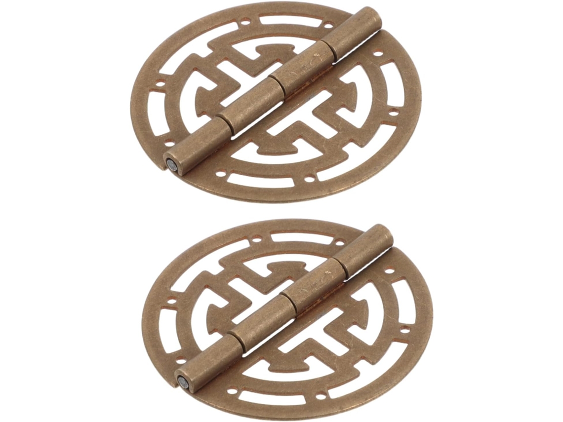 2 Dobradiças Decorativas Em Latão Antigo Para Ferragens De Caixa Joias