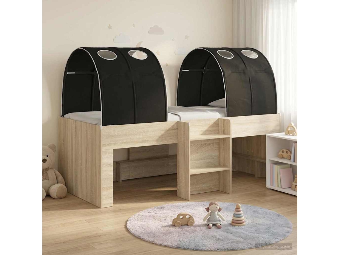 Vidaxl Estrutura De Cama Alta Para Crianças Com Túnel 3 Unid.
