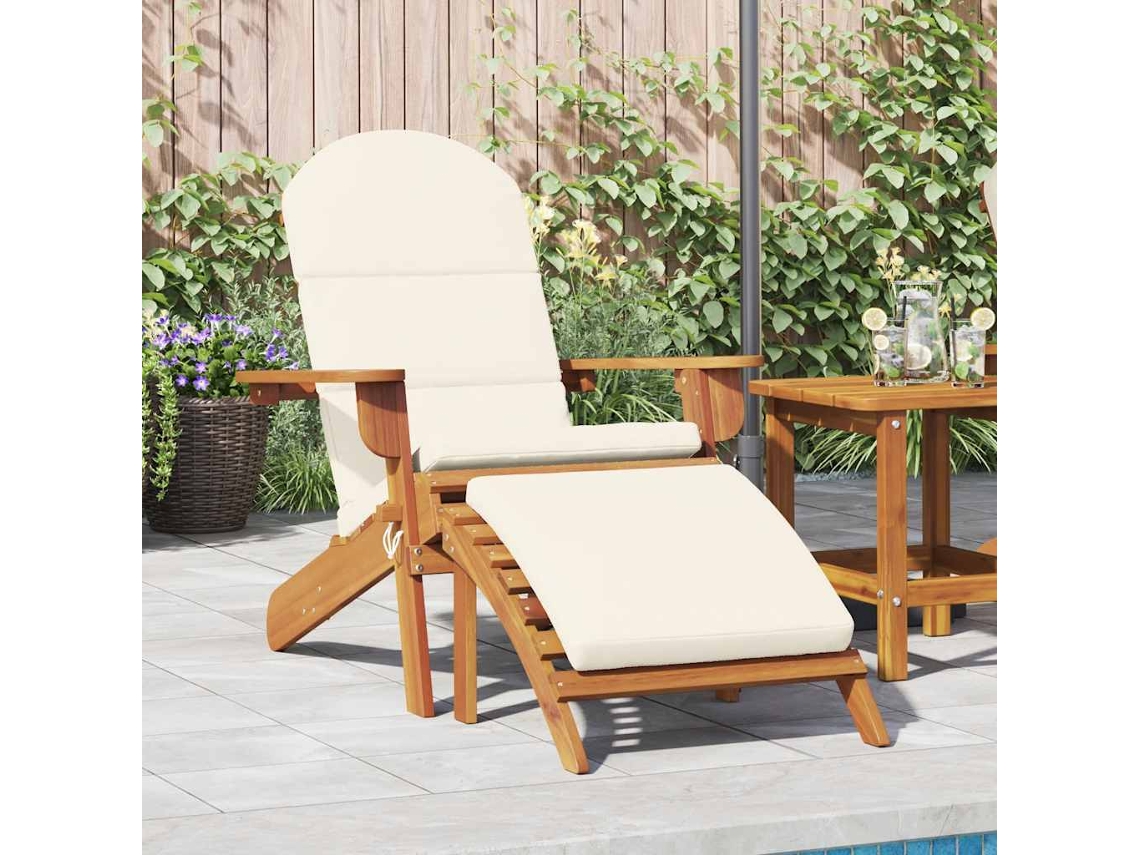 Cadeira De Jardim Adirondack Com Apoio De Pés Acácia Maciça Dkd Home Decor