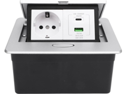Caixa De Junção Multifuncional De Alta Resistência Com Portas Usb A E C Para Escritório.