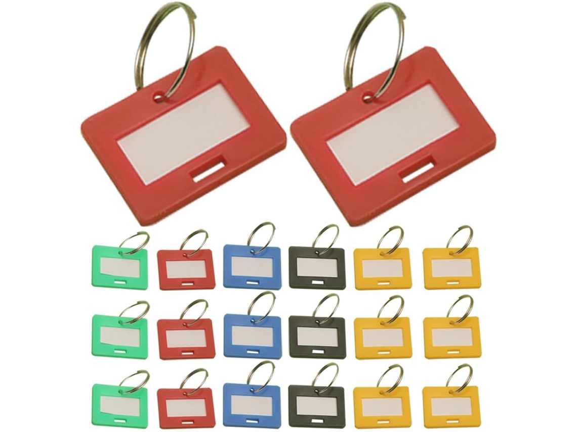 Conjunto De 50 Chaveiros De Plástico Multicoloridos E Numerados Com Argolas