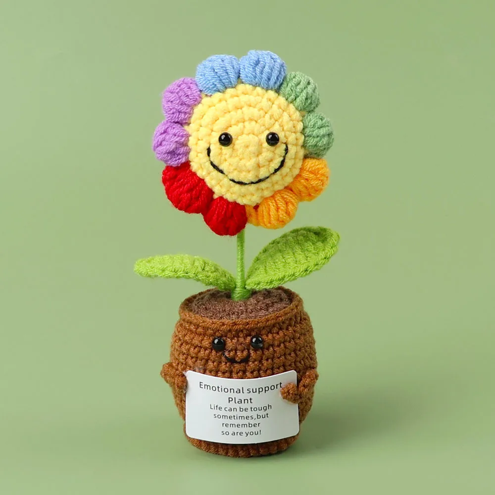 (1 Peça) Vaso De Crochê Fofo, Decoração De Casa Para Plantas Feita À Mão Em Crochê