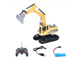 Walshlxq brinquedo de Escavadora com Controle Remoto para Crianças com Luz e Som Rotação Livre 6 Canais Caminhão de Construção de Ligação Rc