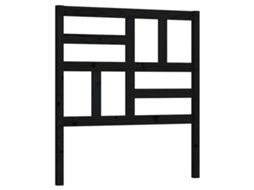 Cabeceira de Cama 81x4x104 Cm Pinho Maciço Preto MAISON EXCLUSIVE