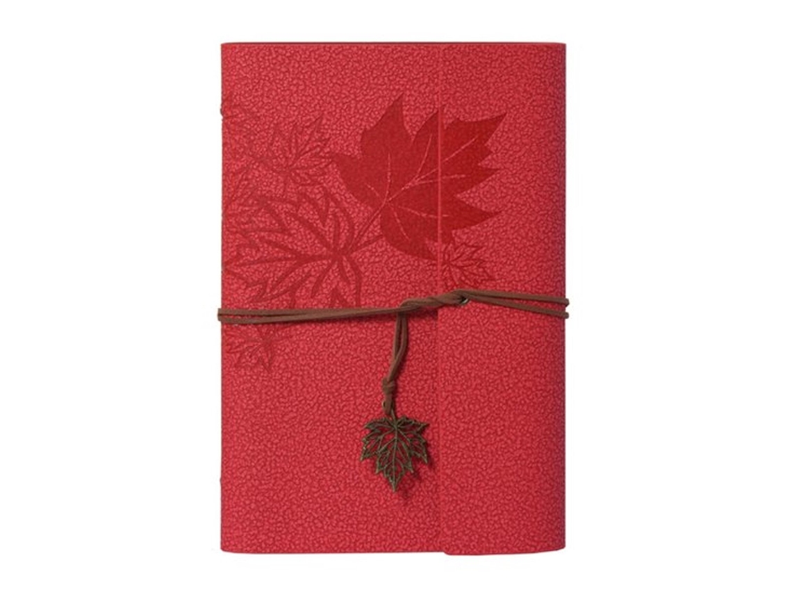 Caderno Vintage em Couro com Estampa de Folha de Bordo, 16, 5 X 23, 5 Cm, 80 Folhas, Caderno de Desenho, Formato A5 BRILVIBERA