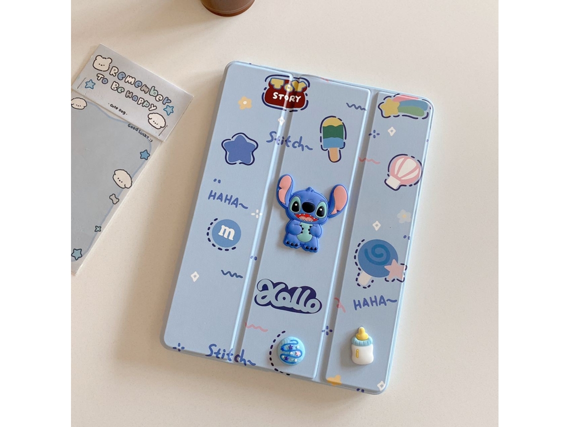 Capa Para Ipad 5/6/8/9 Air 1/air 2/2017/2018 Com Alça De Couro Blue Stitch De 9,7 Polegadas Aquaforge