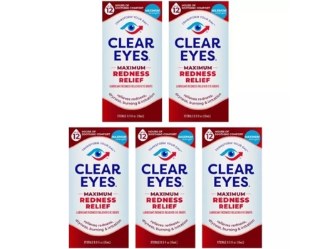 Clear Eyes Alívio Máximo Das Vermelhidões Colírio Lubrificante Para Os Olhos