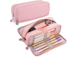 Estojo para Lápis, 3 Compartimentos, Grande, Tecido Oxford, Escolar, Meninas AQUAFORGE