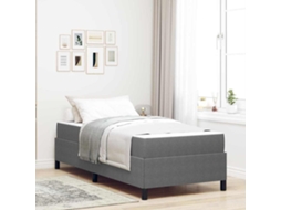 Vidaxl Estrutura Da Cama Com Colchão Cinzento-claro 90 X 190 Cm Tecido