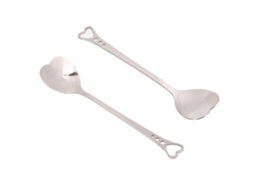 2 Colheres De Sobremesa De Aço Inoxidável Coração Resistente À Corrosão Com Cabo Ergonômico Para Café, Torta, Sorvete, Açúcar, Melancia