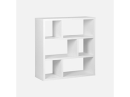 Estante Assimétrica De 3 Níveis Com 6 Compartimentos, Branco