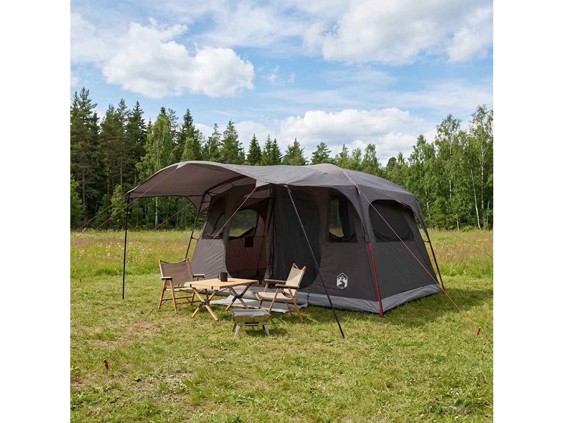 Vidaxl Tenda Túnel Marrom Cinza 427 X 305 X 205 Cm Poliéster E Aço
