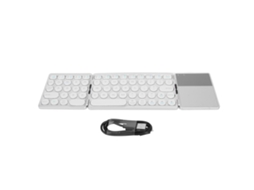 Teclado Plegable Bluetooth Con Touchpad 64 Teclas Inalámbrico 140mah Plata