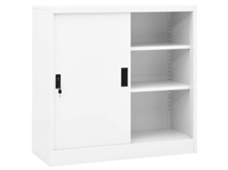 Vidaxl Armário De Escritório C/ Porta Deslizante 90x40x90cm Aço Branco