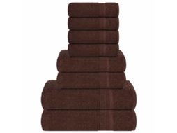 Conjunto de Toalhas de 8 Peças Frogn Marrom 360 G/m BRILVIBERA