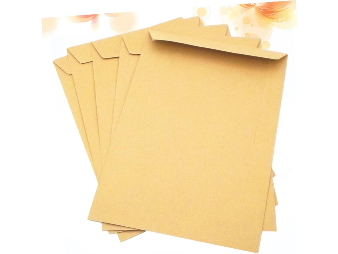 Pacote Com 100 Envelopes De Papel Kraft, Envelopes Em Branco
