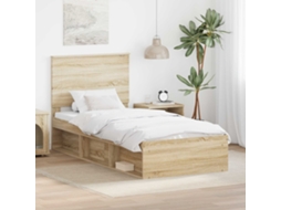 Vidaxl Estrutura Da Cama Com Cabeceira Carvalho Sonoma 75 X 190 Cm