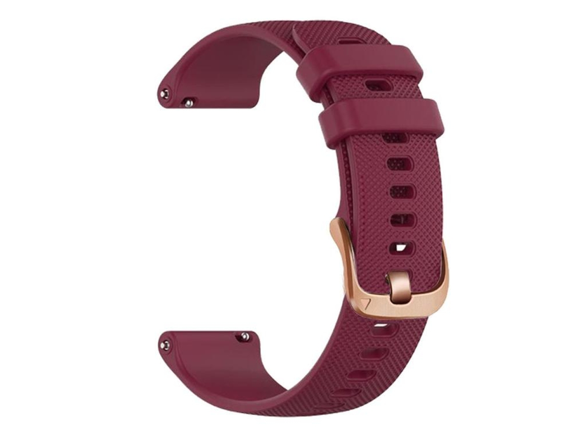 Bracelete para Garmin Vivoactive 5 / Venu / Forerunner 165 silicone esportivo com fivela dourada rosa vinho XIAOMOYU (22mm)